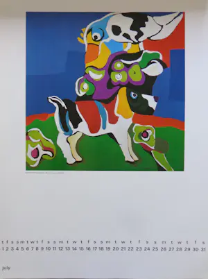 Karel Appel - JAARKALENDER 1976 / 12 KLEUROFFSET / VERZAMELOBJECT kopen? Bied vanaf 1!