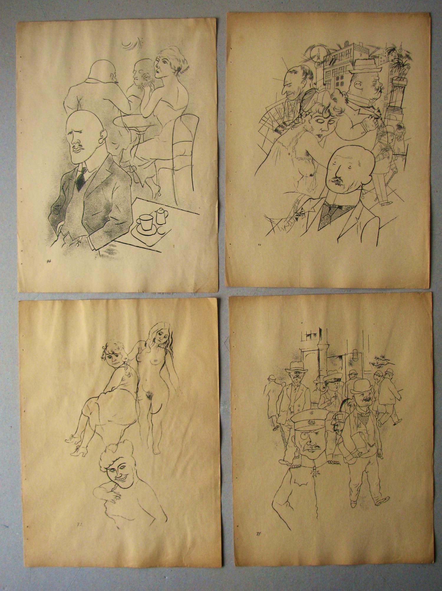 Georg Grosz - VIER LITHOGRAPHIEN " ECCE HOMO " 1923 . kopen? Bied vanaf 200!