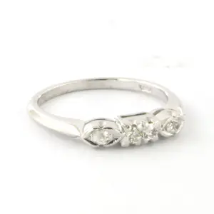 14k witgouden ring met Bolsjewiek geslepen diamant tot. 0.20ct – G/H - SI kaufen? Bieten Sie von 275!