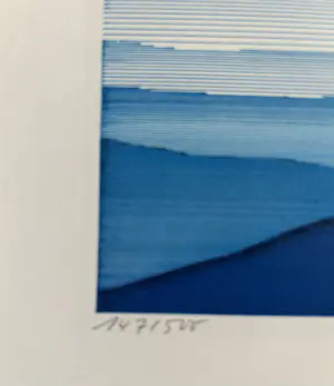 Claudia Keller - Blauwachtig landschap, vermoedelijk met zon kopen? Bied vanaf 50!