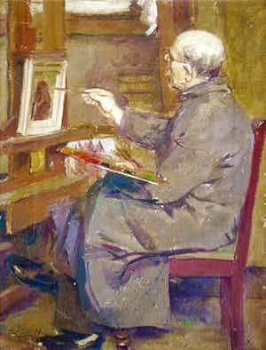 Willem van Dort - Portret van een schilder aan het werk verkocht voor € 235!