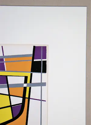 Jean Leppien - Abstracte compositie - 1952 - Sjabloon in gouachekleuren kopen? Bied vanaf 150!