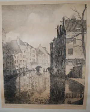 Willem van Leusden - Utrecht, bij Flora's hof - ets, genummerde proefdruk - uitg. Caramelli &Tessaro kopen? Bied vanaf 75!
