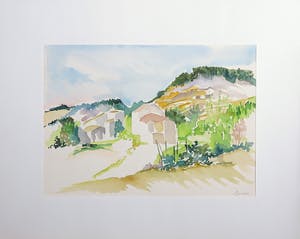 Joe Wols - Lot van drie aquarellen op papier, Landschappen kopen? Bied vanaf 1!