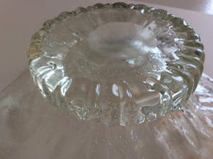 Barovier & Toso - gewelfde glazen schaal met luchtbellen - hoge voet kopen? Bied vanaf 50!