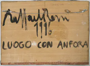 Raffaele Rossi - Gemengde techniek op paneel, Luogo con anfora kopen? Bied vanaf 1!