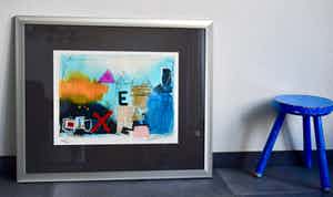 Theo Koster - Zeefdruk Nr. 343 - collage - Ingelijst verkocht voor € 50!