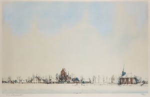 Ciano Siewert - Litho van een Hollands sneeuwlandschap - Ingelijst kopen? Bied vanaf 50!