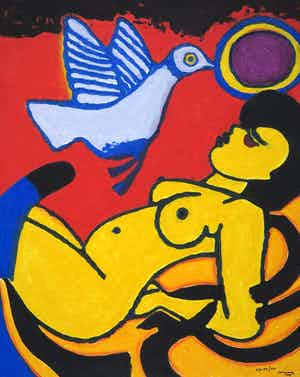 Corneille - Carborundum op geschept papier, Oh Colombe (Groot) verkocht voor € 500!