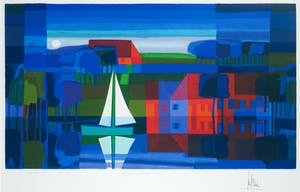 Ton Schulten - Zeefdruk, Op het water II - Ingelijst (Groot) kopen? Bied vanaf 250!