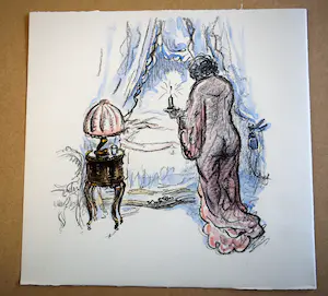 Kees van Dongen - lithografie - Nachtelijk bezoek kopen? Bied vanaf 100!