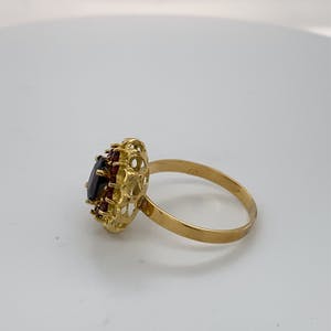 18kt gouden entouragering met granaat, mt 60/19 - 3,45gr kopen? Bied vanaf 140!