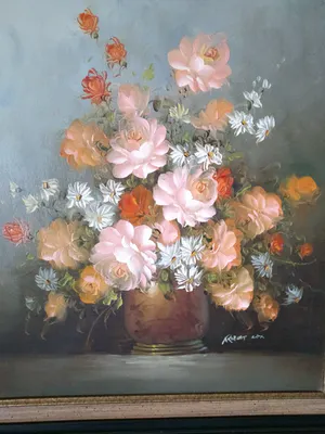 Robert Cox - Stilleven pot met bloemen. kopen? Bied vanaf 35!