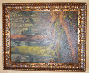 Jan Kruysen - Landschap, ingelijst in antieke lijst. kopen? Bied vanaf 200!