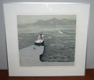Mart Kempers - veerboot in een haven - mooi ingelijst kaufen? Bieten Sie von 40!