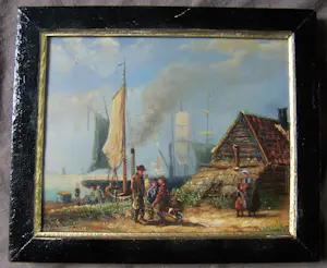 Johannes Wouterus van Trirum - Oud Hollands Tafereel kopen? Bied vanaf 50!