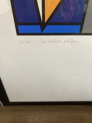 Ed van Doorn - Kleurenlitho ‘ Containerships ‘( GROOT) kopen? Bied vanaf 90!