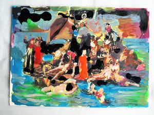 Peter Klashorst - Gemengde techniek - Handgesigneerd !!! verkocht voor € 75!