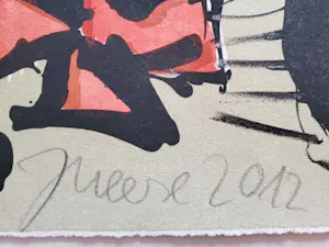 Jonathan Meese - Gouache über Holzschnitt, handsigniert und datiert kopen? Bied vanaf 620!