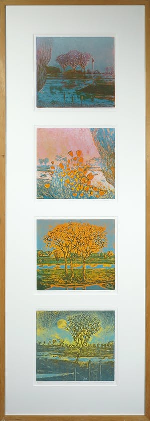 Elmar Gille - Aquatint, Jaargetijden maart, juni, september, december - Ingelijst (Groot) kaufen? Bieten Sie von 1!