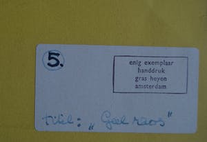 Gras Heyen - "Geel raos" {oplage; 1 exemplaar} kopen? Bied vanaf 1!