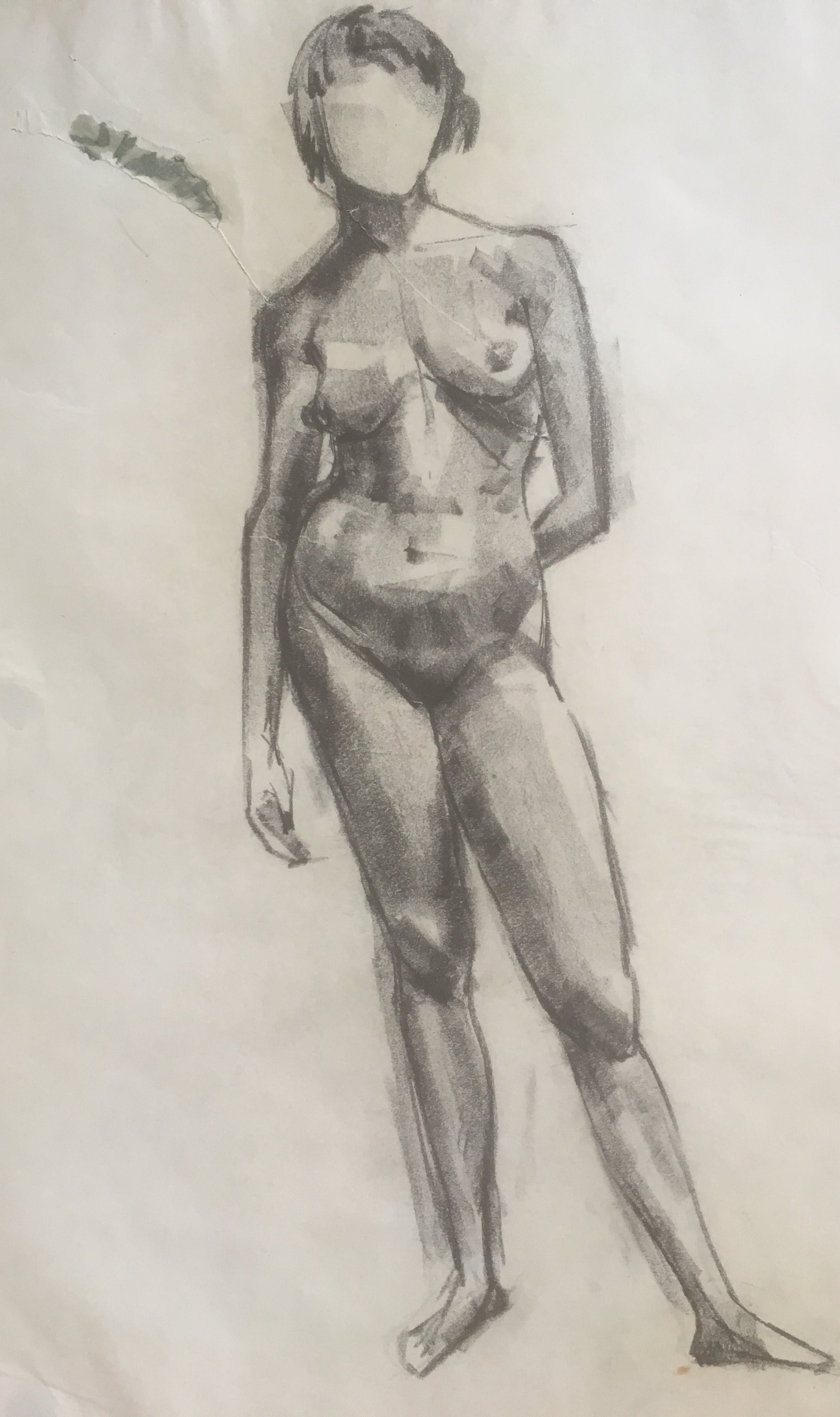 Niet of onleesbaar gesigneerd - Naakt Houtskool op papier kopen? Bied vanaf 1!