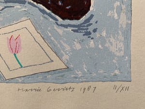 Harrie Gerritz - kleurenzeefdruk - 'Rode tulp' - 1987 (Kleine oplage) kopen? Bied vanaf 75!