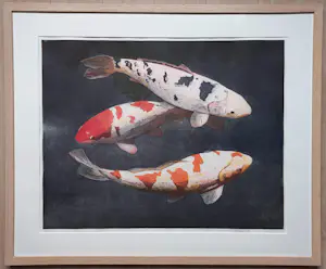Marcel Schellekens - Koi karpers, aquatint ets (netjes ingelijst, groot!) kopen? Bied vanaf 350!