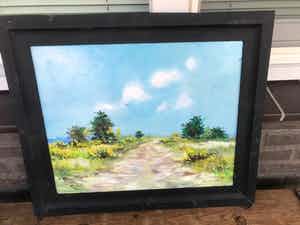 Henk Poeder - Landschap op de Veluwe met veel Brem verkocht voor € 50!