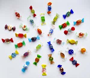 Seguso - 34 Murano Snoepjes- Candys-Sweets verkocht voor € 75!