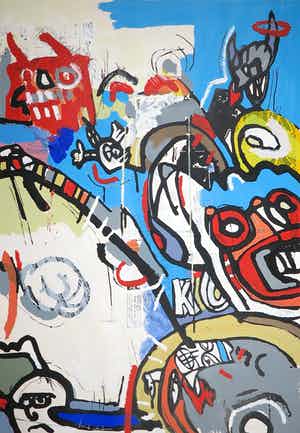 George Heidweiller - Zeefdruk, Knock Out (Zeer groot) verkocht voor € 100!