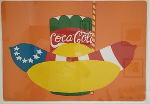 Jan Cremer - Hot Dog / Coca Cola - 1969 - zeefdruk - groot ingelijst kopen? Bied vanaf 350!
