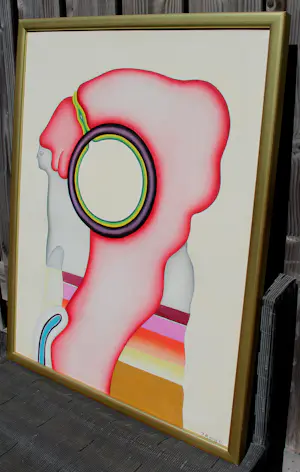 Jörg Remé - Ingelijste olieverf op doek: Compositie met figuur - 1968 kopen? Bied vanaf 599!