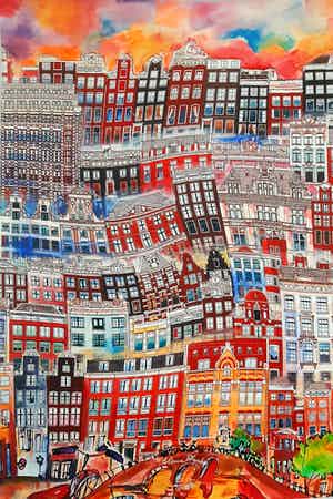 Elena Polyakova - Vrolijk Amsterdam verkocht voor € 69!