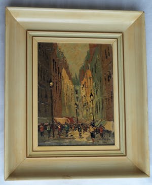 Niet of onleesbaar gesigneerd - Olieverf op doek , Stadsgezicht, Parijs? – gesigneerd en ingelijst kopen? Bied vanaf 1!