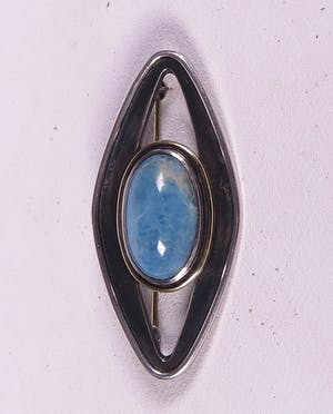 Zilveren broche met turquoise steen, eerste gehalte zilver. kopen? Bied vanaf 1!