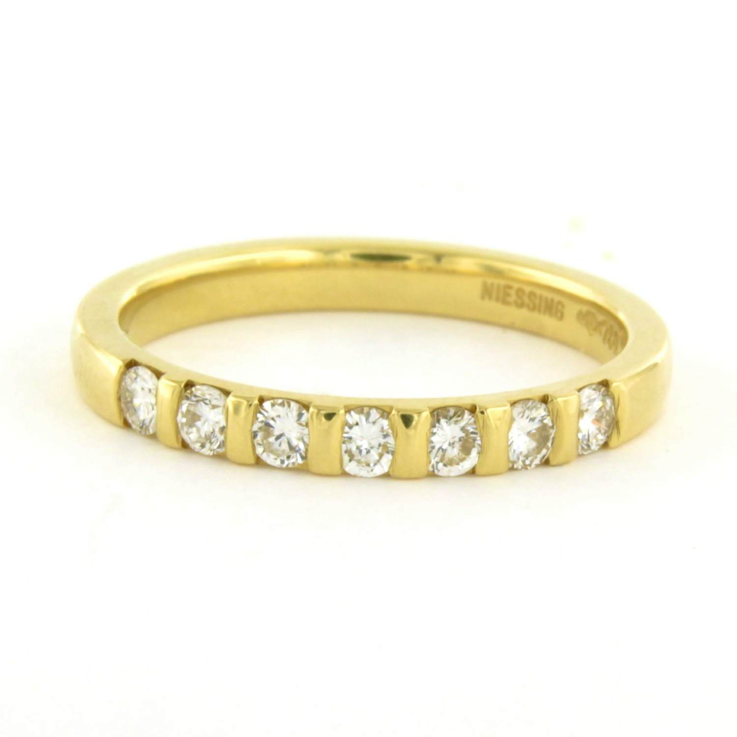 NIESSING 18k geel gouden ring met briljant geslepen diamant tot. 0.50ct verkocht voor € 610!