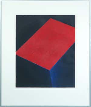 Jeroen Henneman - Litho, Vlak rood - Ingelijst verkocht voor € 100!