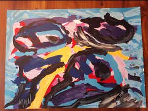 Karel Appel - 3 faces into clouds verkocht voor € 389!