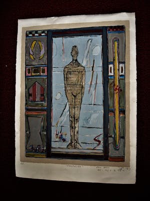 Niet of onleesbaar gesigneerd - Grote en Intrigerende 18 kleuren-Litho "Compositie" gesigneerd Oplage 20 stuks kopen? Bied vanaf 10!