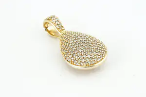 62- Elegante geel-gouden 14 karaats "druppel" hanger - met ca. 0.60ct diamant kopen? Bied vanaf 320!