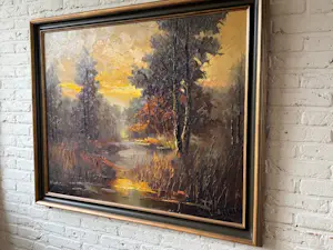 Jan Bevort - Doorkijkje vennetje met bosgezicht, Bergen N-H kopen? Bied vanaf 400!