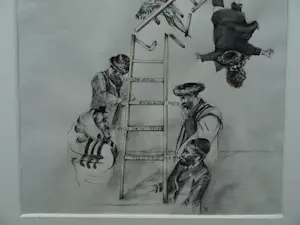 Jet Naftaniel-Joels - Originele tekening gewassen inkt , Illustratie uit De Gouden Vogel + Boek kopen? Bied vanaf 1!