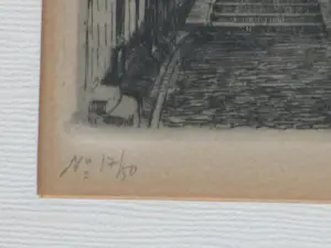 Eugene Lucker - Noordelijke Kerktrappen Nijmegen - Ets kopen? Bied vanaf 125!