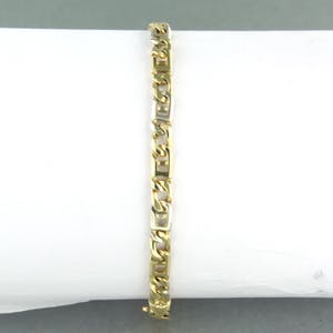 14k bicolor schakel armband - 19,5 cm lang kopen? Bied vanaf 350!