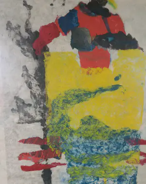 Aliza Thomas - Monoprint, Evasion/ The guardian angel - Ingelijst (Zeer groot) kopen? Bied vanaf 1!