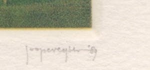 Joop Vegter - Mezzotint - 'Kastanje' - 1989 kopen? Bied vanaf 125!