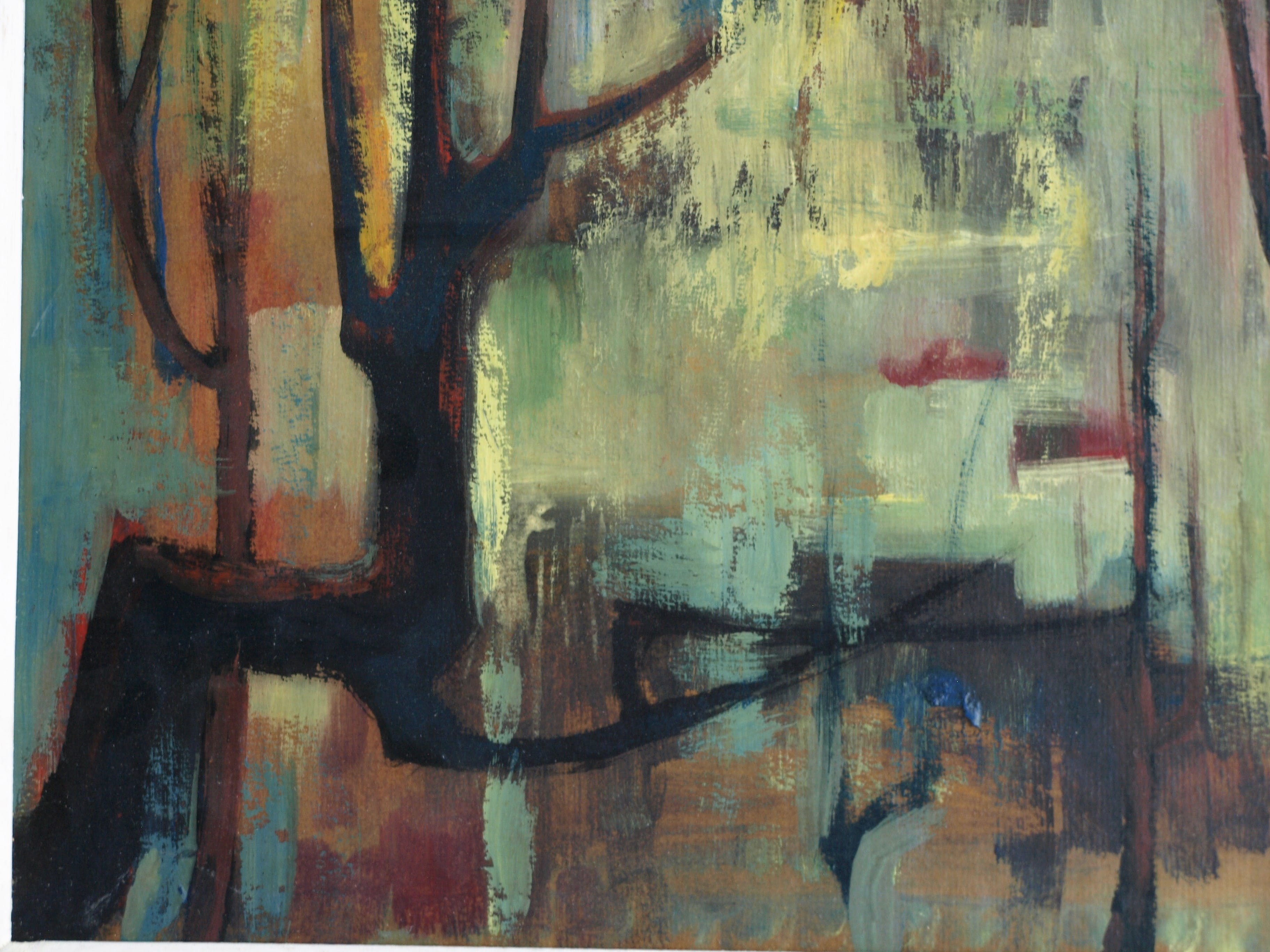 Klaas Pijlman - Olieverf op board , Bosgezicht – ingelijst – 1960 – ‘Bergense School’ kopen? Bied vanaf 190!