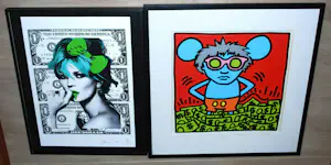 Death NYC - Kate Moss $ Green + Keith Haring's Andy Mouse : 2 zeefdrukken kopen? Bied vanaf 175!