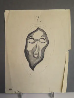Erich Wichmann - Portret. Zeer zeldzame houtskooltekening. kopen? Bied vanaf 150!